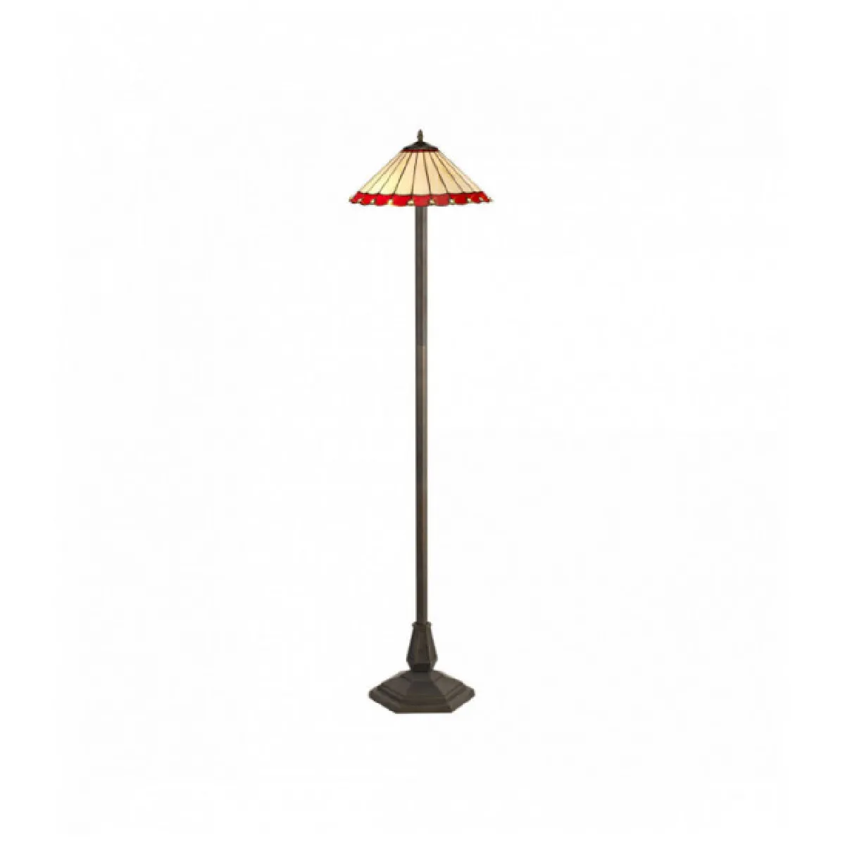 Lampadaire Tiffany Calais 2 Ampoules Rouge 40,5 Cm