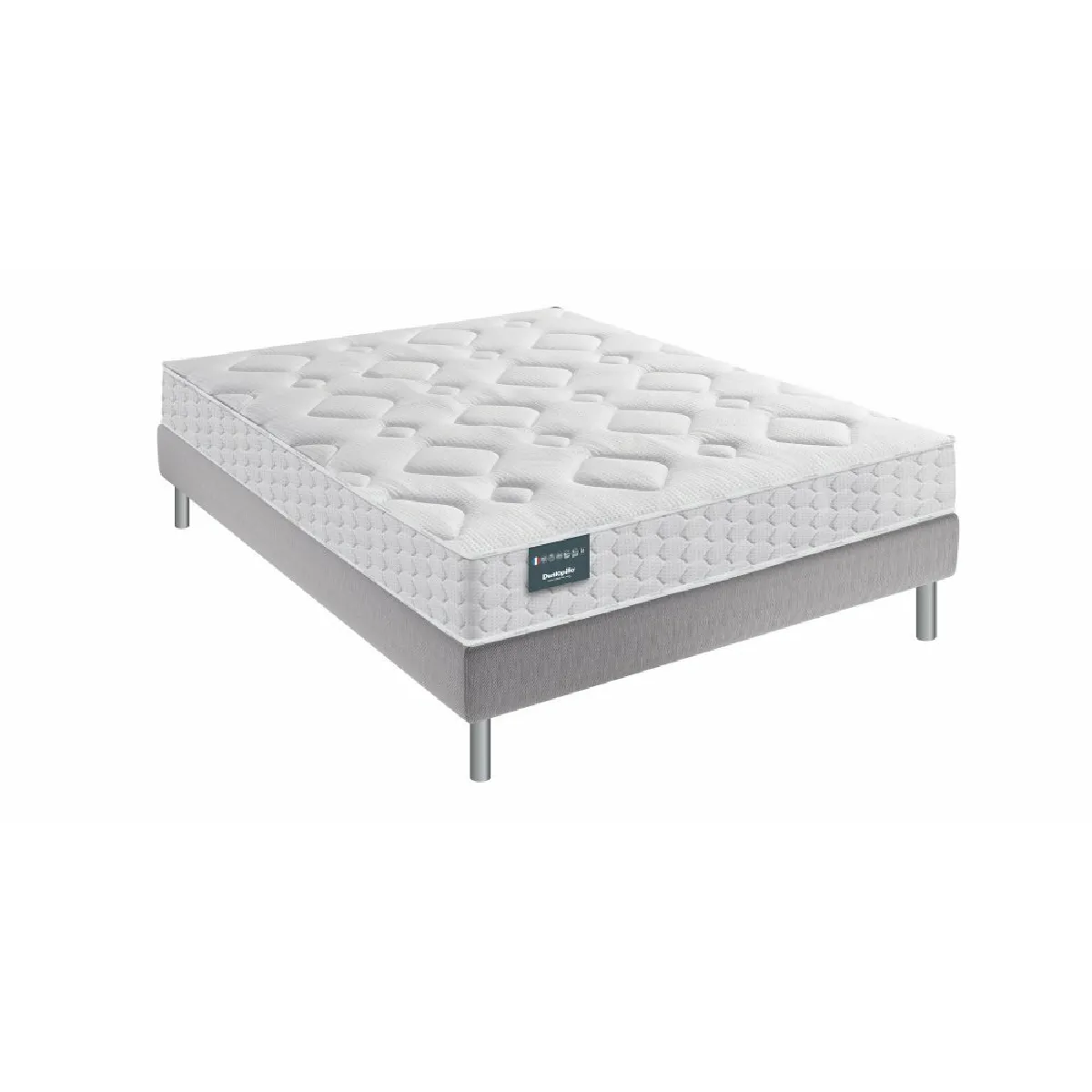 Ensemble Dunlopillo EUGEN 4 140x200 matelas mousse Aérial et Latex 24 cm sommier à lattes fixe