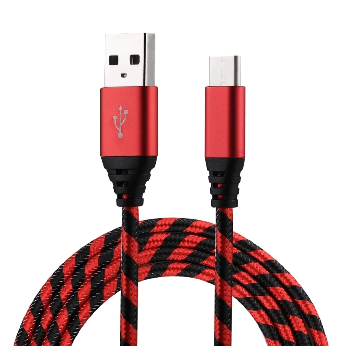 Câble de recharge de synchronisation de données en Nylon d'USB à USB-C / Type-C de 1 m pour Galaxy S8 & S8 + / LG G6 / Huawei P10 & P10 Plus / Oneplus 5 & autres Smartphones Rouge