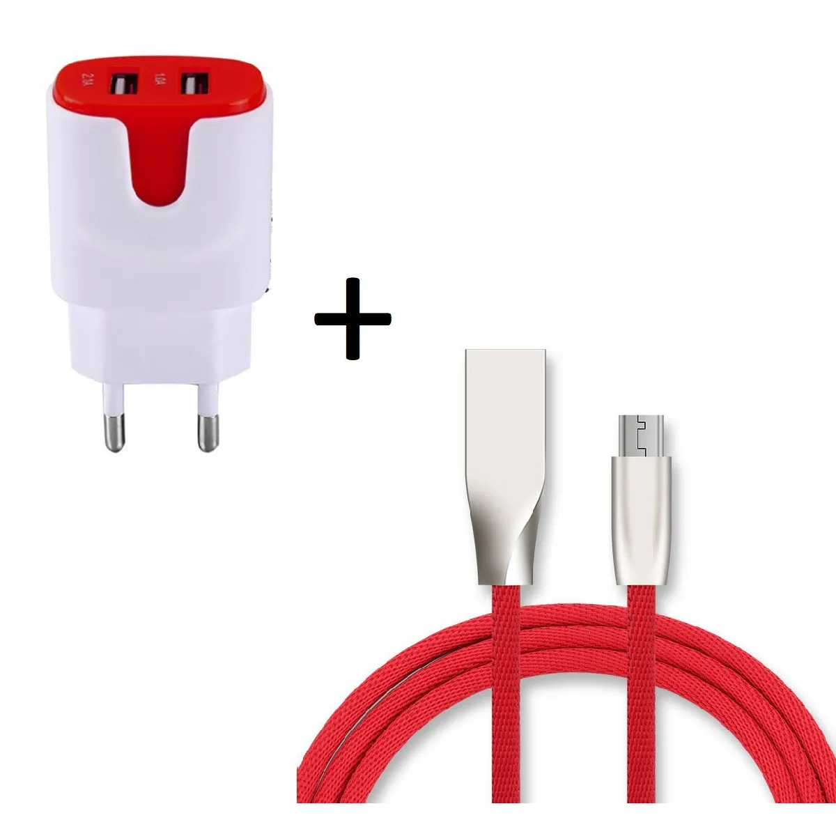 Pack Chargeur Micro-USB pour AMAZON Fire HD 8 (Cable Fast Charge + Double Prise Secteur Couleur USB) Android