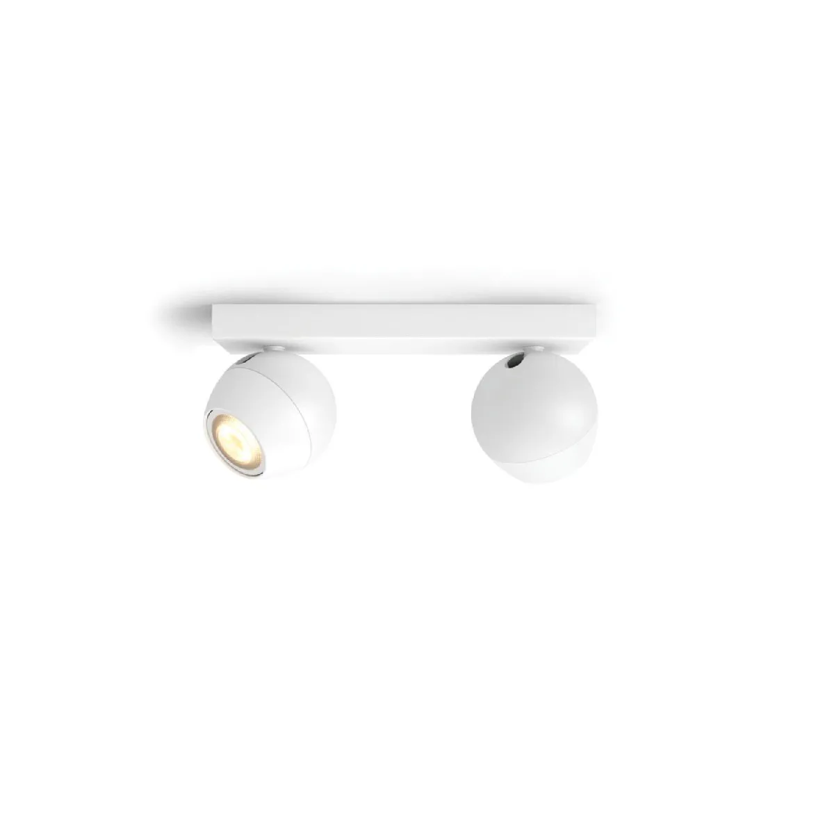 Ledkia Plafonnier White Ambiance Buckram 2 Spots GU10 Hue Blanc