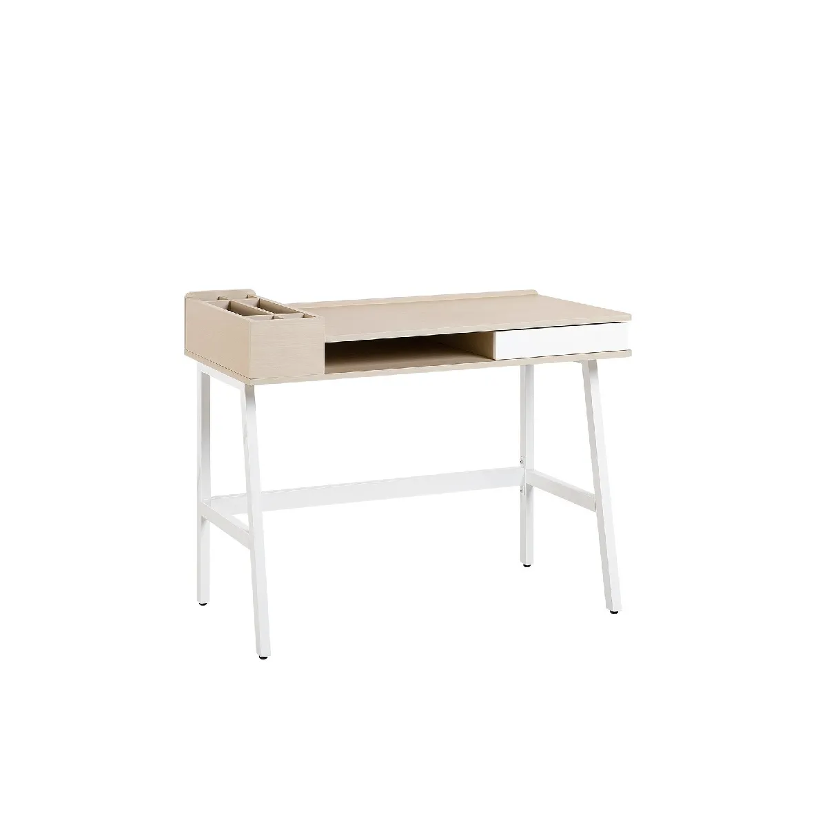 Bureau blanc/bois 100 x 55 cm PARAMARIBO