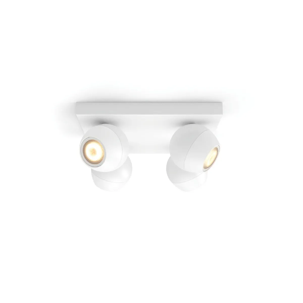 Ledkia Plafonnier White Ambiance Buckram 4 Spots GU10 Hue Blanc