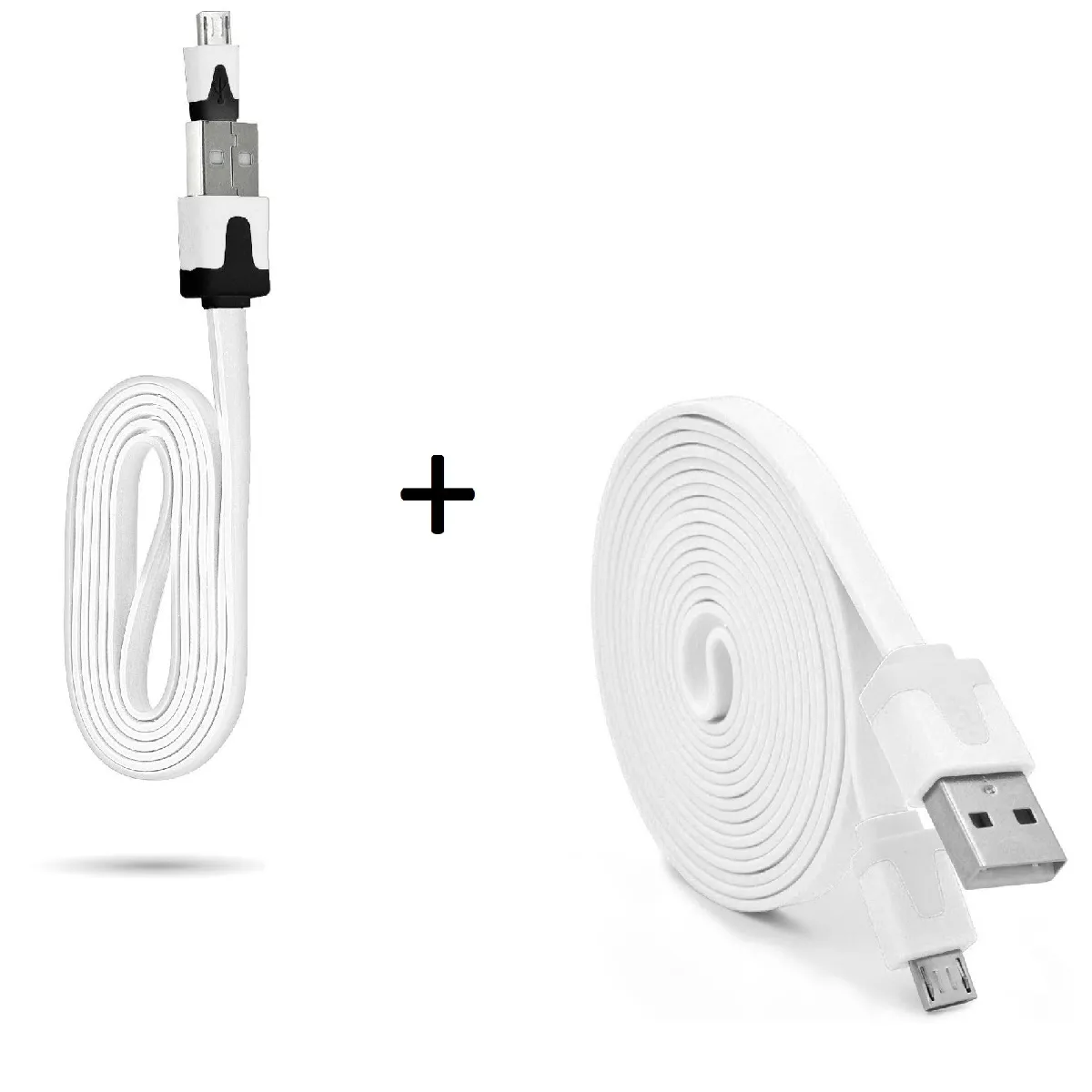 Pack Chargeur pour HUAWEI MediaPad M3 Smartphone Micro USB (Cable Noodle 3m + Cable Noodle 1m) Android