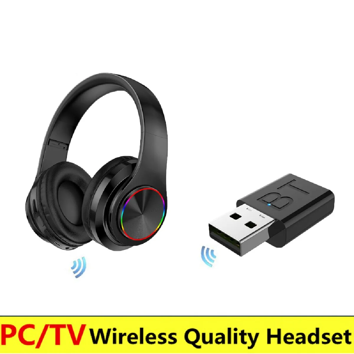 Nouveau et de haute qualité 5 en 1 casque sans fil regarder la télévision casque sans fil Bluetooth casque pour MP3 PC stéréo TV iPod