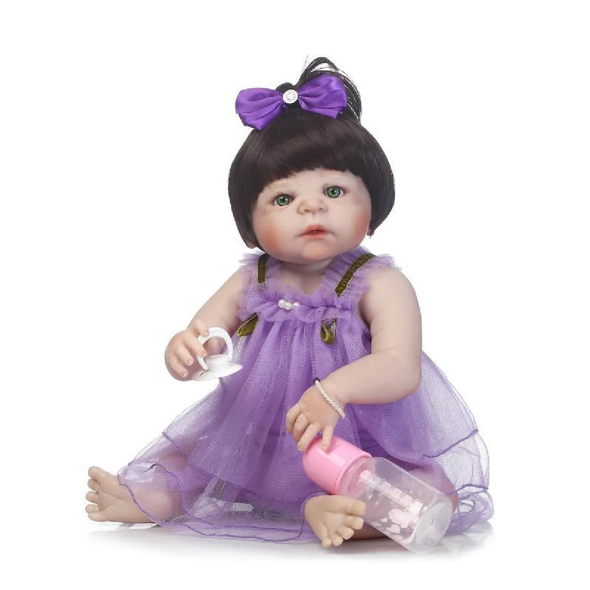 Poupée bébé régénérée quai silicone souple 22/55 cm réaliste poupée jeune fille mariée.