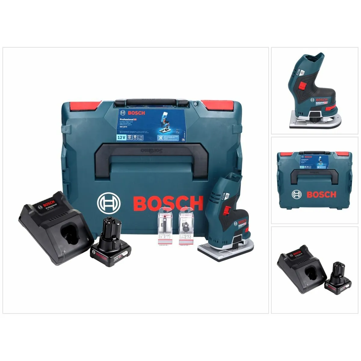 Bosch GKF 12V-8 Affleureuse sans fil 12V + 1x Batterie 6,0Ah + Chargeur rapide + Coffret de transport L-Boxx