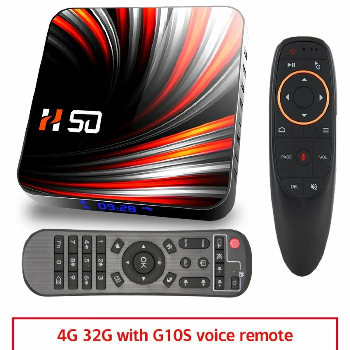 Pour Android Tv Box Android 10.0 4K 4Gb 32Gb 64Gb Lecteur Multimédia 3D Vidéo Smart Tv Box 4 32G_Prise Européenne Télécommande G10S