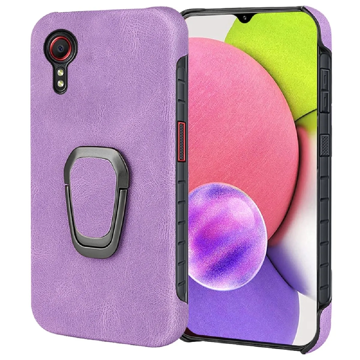 Coque en TPU + PU anti-dérapant avec béquille violet pour votre Samsung Galaxy Xcover 5/Xcover 5s