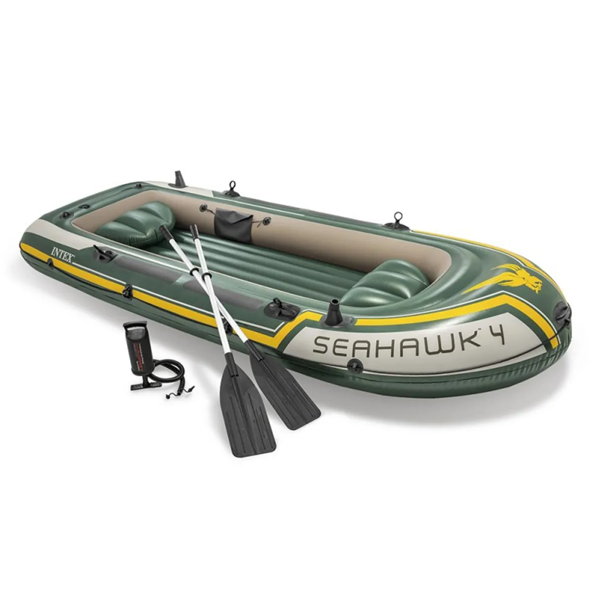 Kit bateau gonflable 4 places Seahawk 4 avec rames et gonfleur - Intex