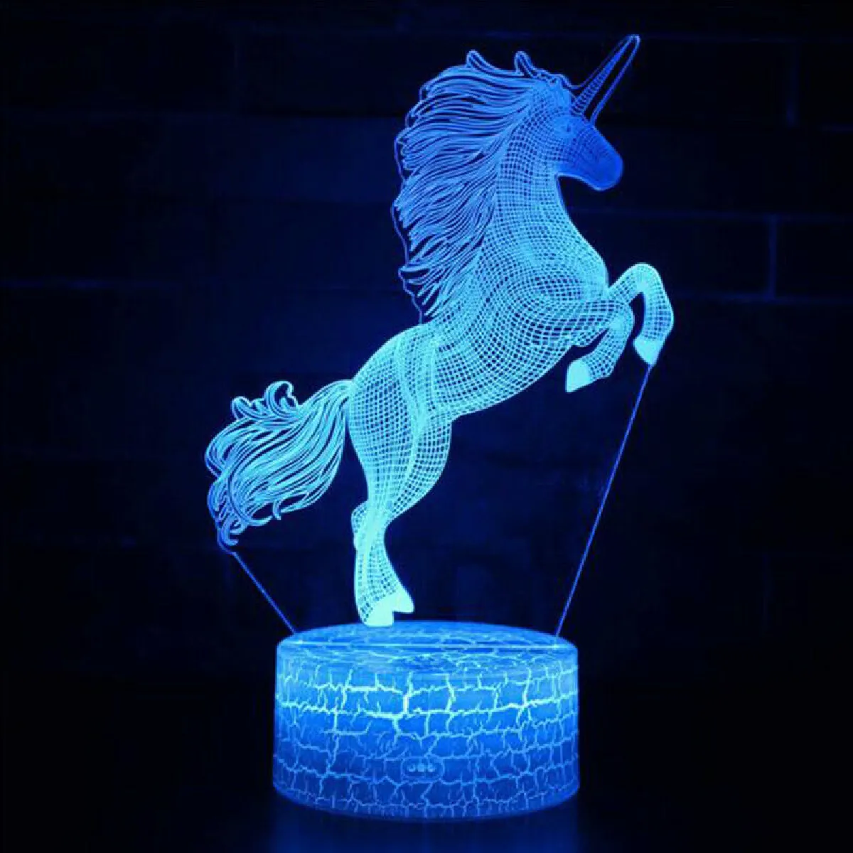 Licorne 3D Illusion Galaxie Licorne Lumière LED Touch Lampe Table Chambre Décoration Cadeau