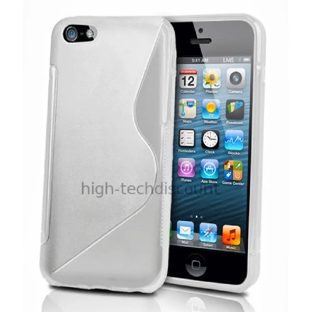 Housse etui coque pochette silicone gel pour Apple iPhone 5C + film ecran - BLANC