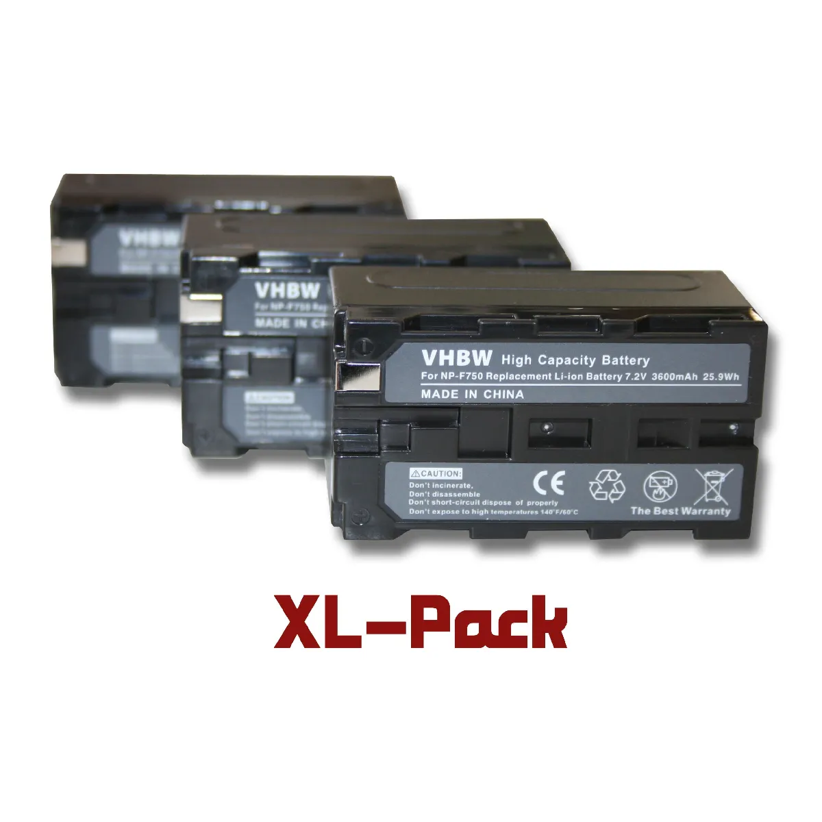 Set de 3 batteries 3600mAh pour caméscope SONY DSC-D (Cyber-shot Point & Shoot)DSC-D700, DSC-D770 SONY DSRDSR-200, DSR-300