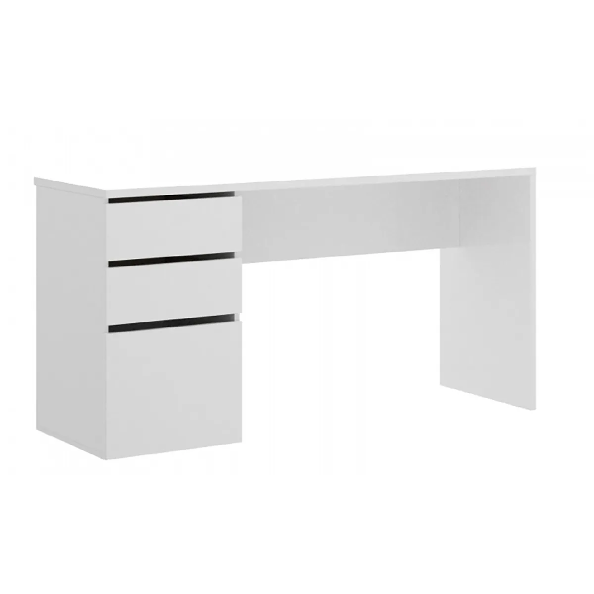 Bureau Réversible coloris blanc brillant - Longueur 139 x Profondeur 60 x Hauteur 75 cm