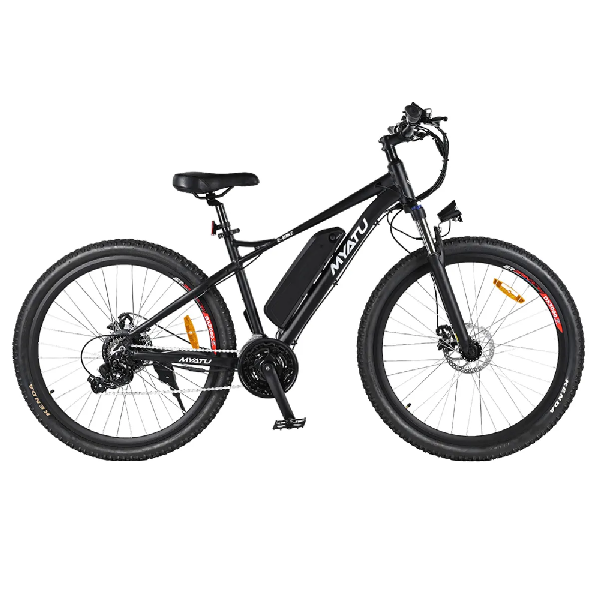 Vélo électrique Myatu MYT 5791, moteur 350 W, batterie 36 V 12,5 Ah, pneu 27,5 x 2,1 pouces, vitesse maximale 25 km/h, autonomie 50 km, Shimano 21 vitesses