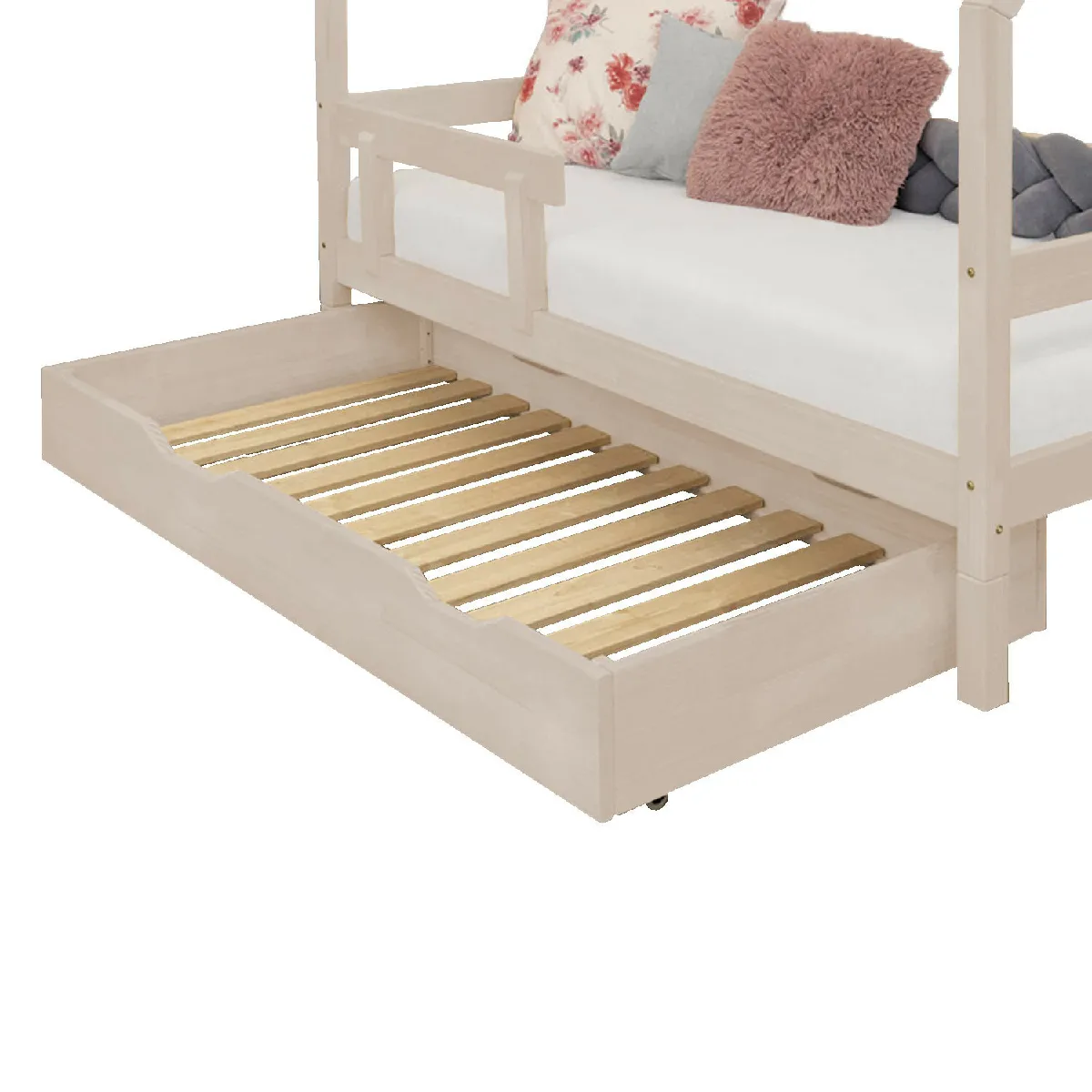 Tiroir de lit 80 x 160 avec sommier BUDDY - beige