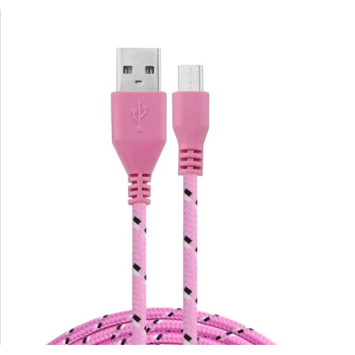 Cable Tresse 1m Micro USB pour AMAZON Fire HD 8 Smartphone Android Chargeur USB Lacet Fil Nylon (ROSE)