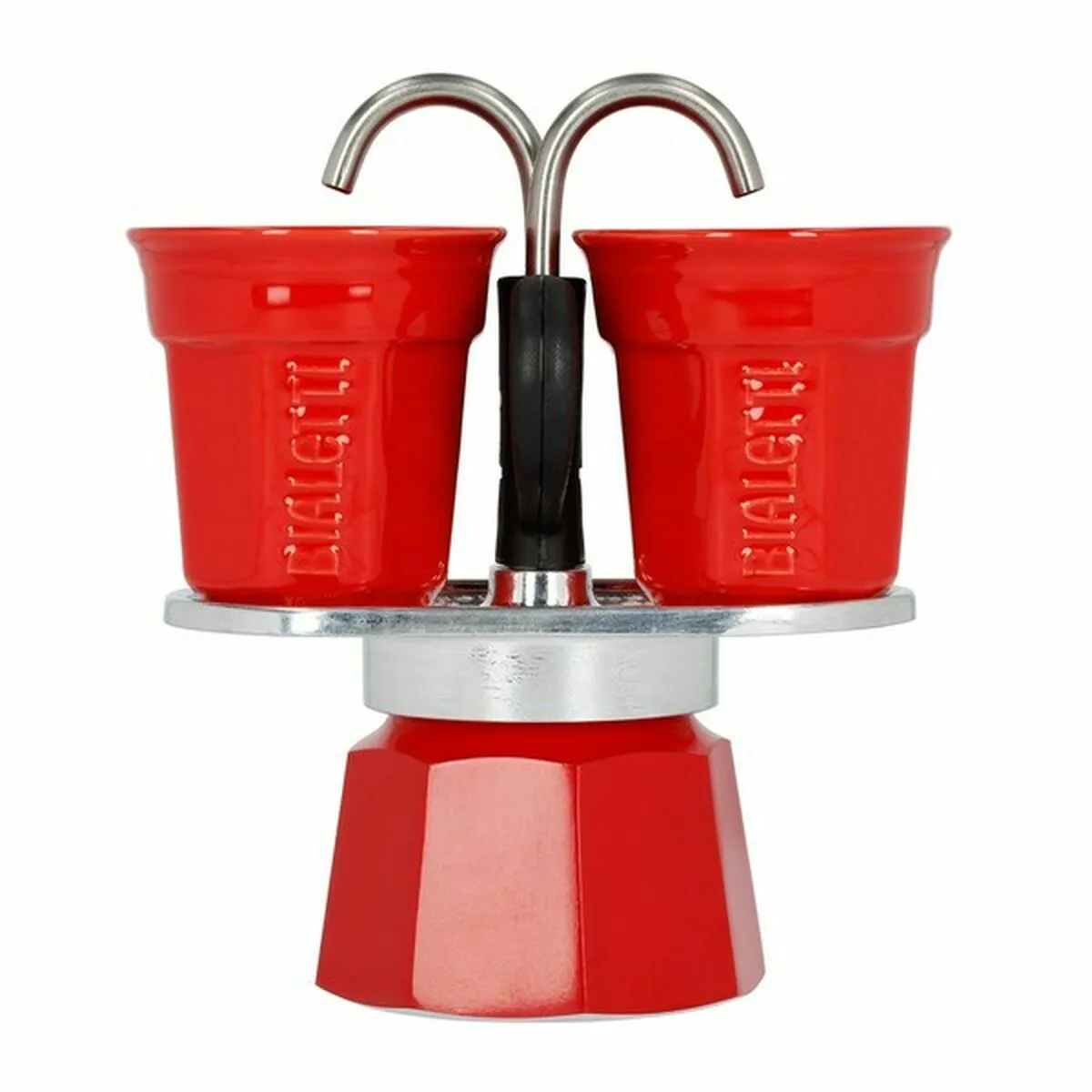 Cafetière Italienne Bialetti 2 Tasses Rouge Métal Aluminium 100 ml