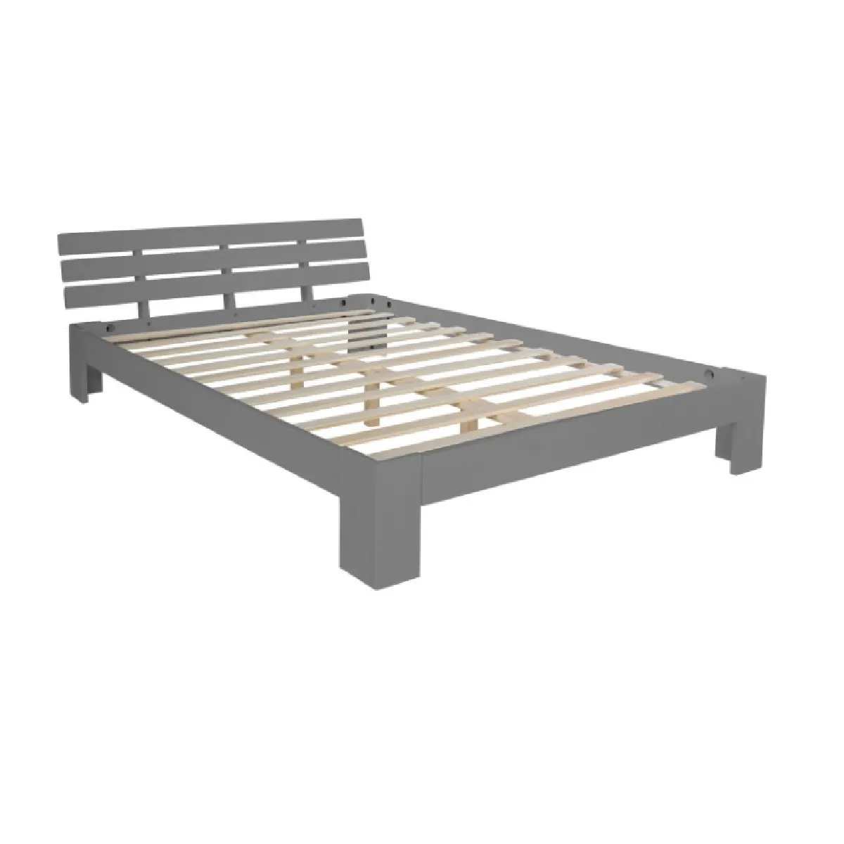 Lit double lit futon en bois 120x200 lit pin gris cadre de lit en bois massif