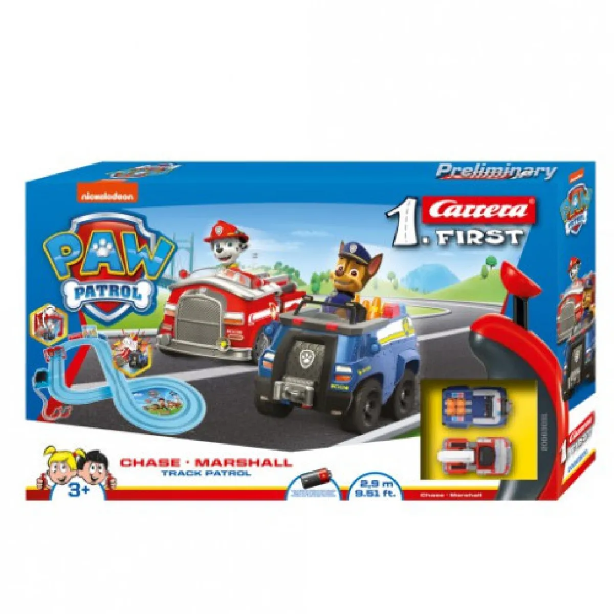 Circuit voitures Paw Patrol Track Patrol - Dès 3 ans - Carrera First 63031