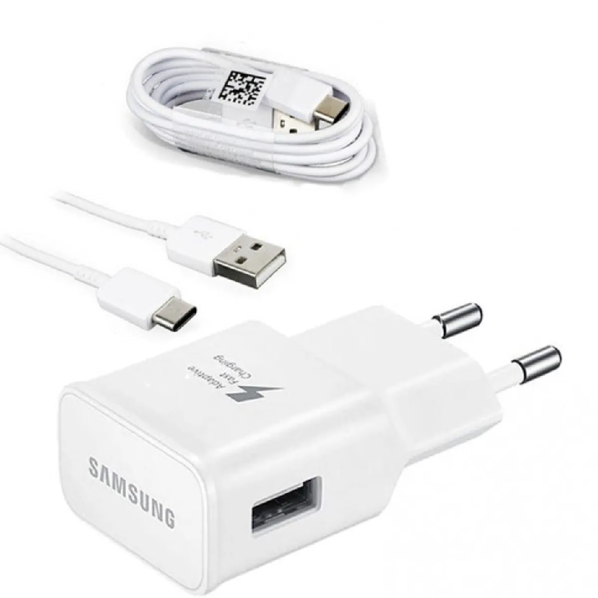 Charge Rapide Samsung blanc pour Galaxy A5 2017 + câble Type-C 1.20m