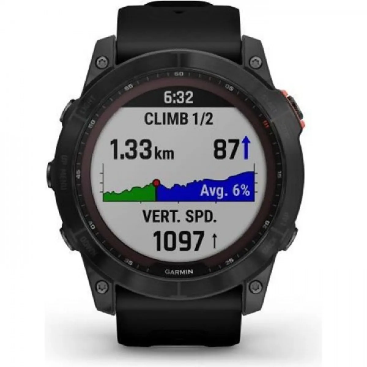 Montre GPS connectée - GARMIN - Fenix 7X Solar - Gris avec bracelet noir