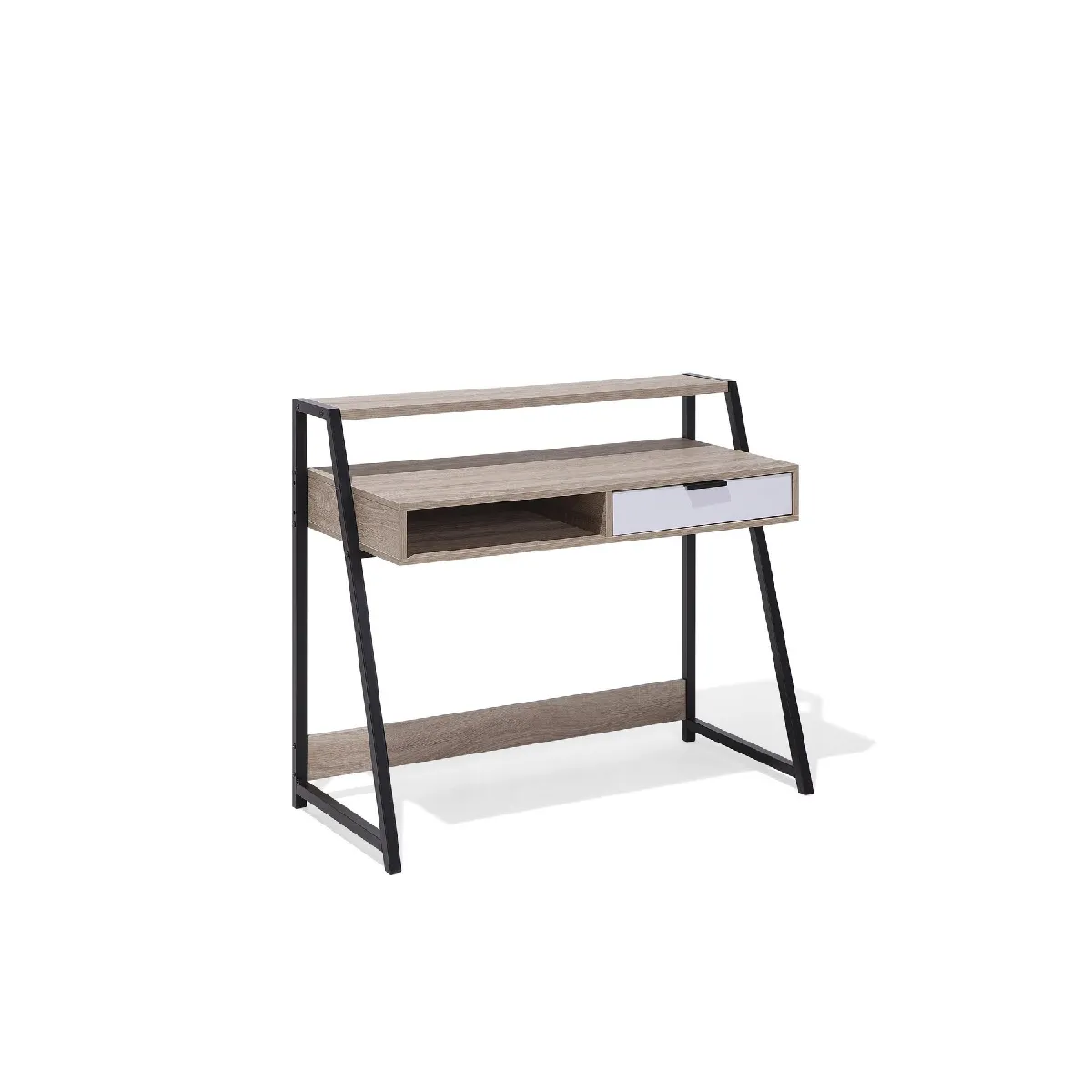 Bureau bois clair et blanc avec tiroir 100 x 50 cm CALVIN