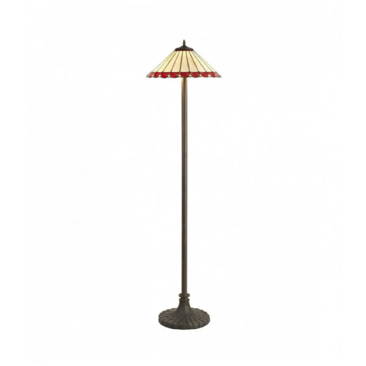 Lampadaire Tiffany Calais 2 Ampoules Rouge 29,5 Cm