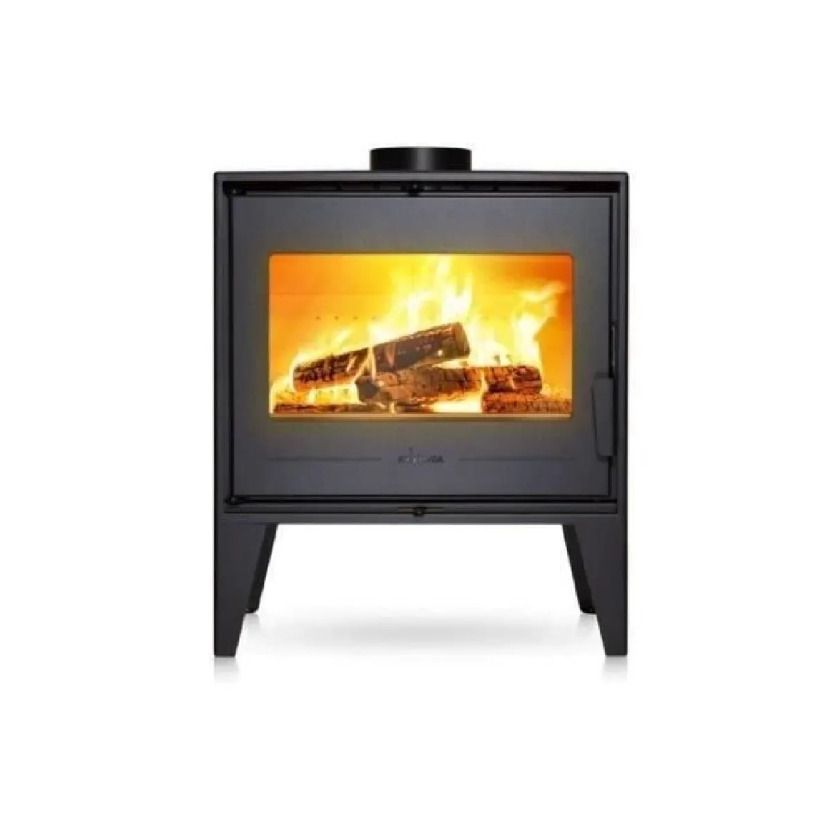 Poele a bois en acier INVICTA Euros - Puissance optimale: 8 kW - Max: 10 kW - Bûches 52 cm, Raccordable, Ecodesign