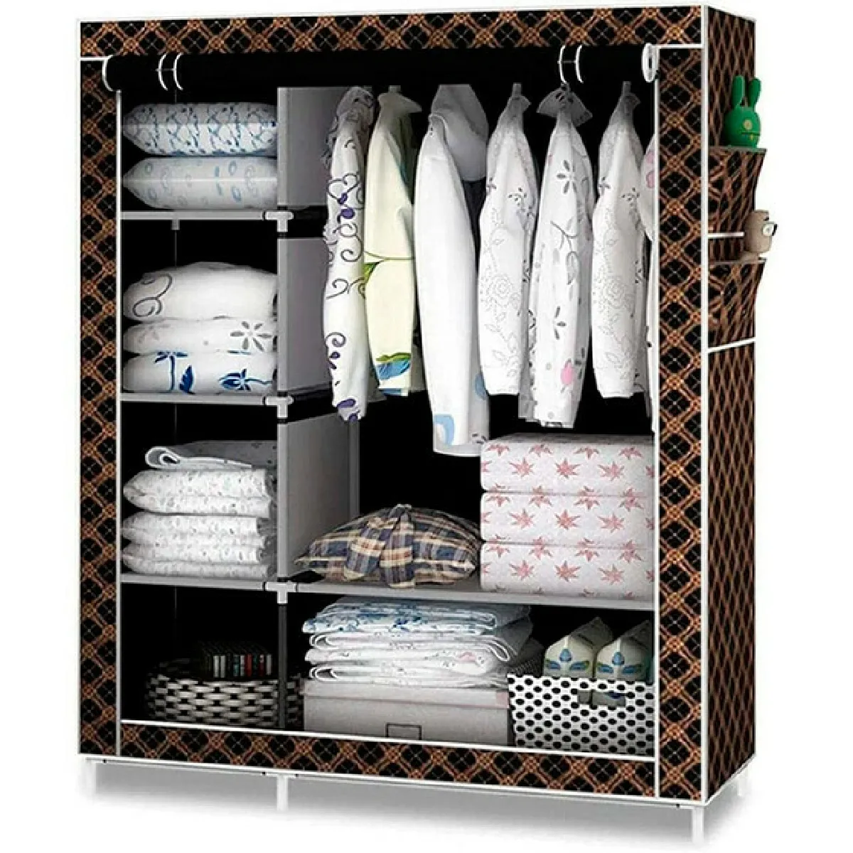 Dressing en tissu avec poches latérales Nyana Home 170x105x45 cm Noir