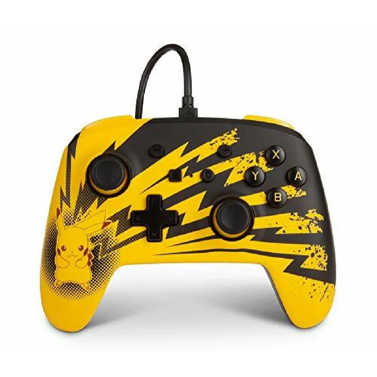 Manette de jeu filaire Pokemon Pikachu Lightning pour Nintendo Switch (Noir/Jaune)