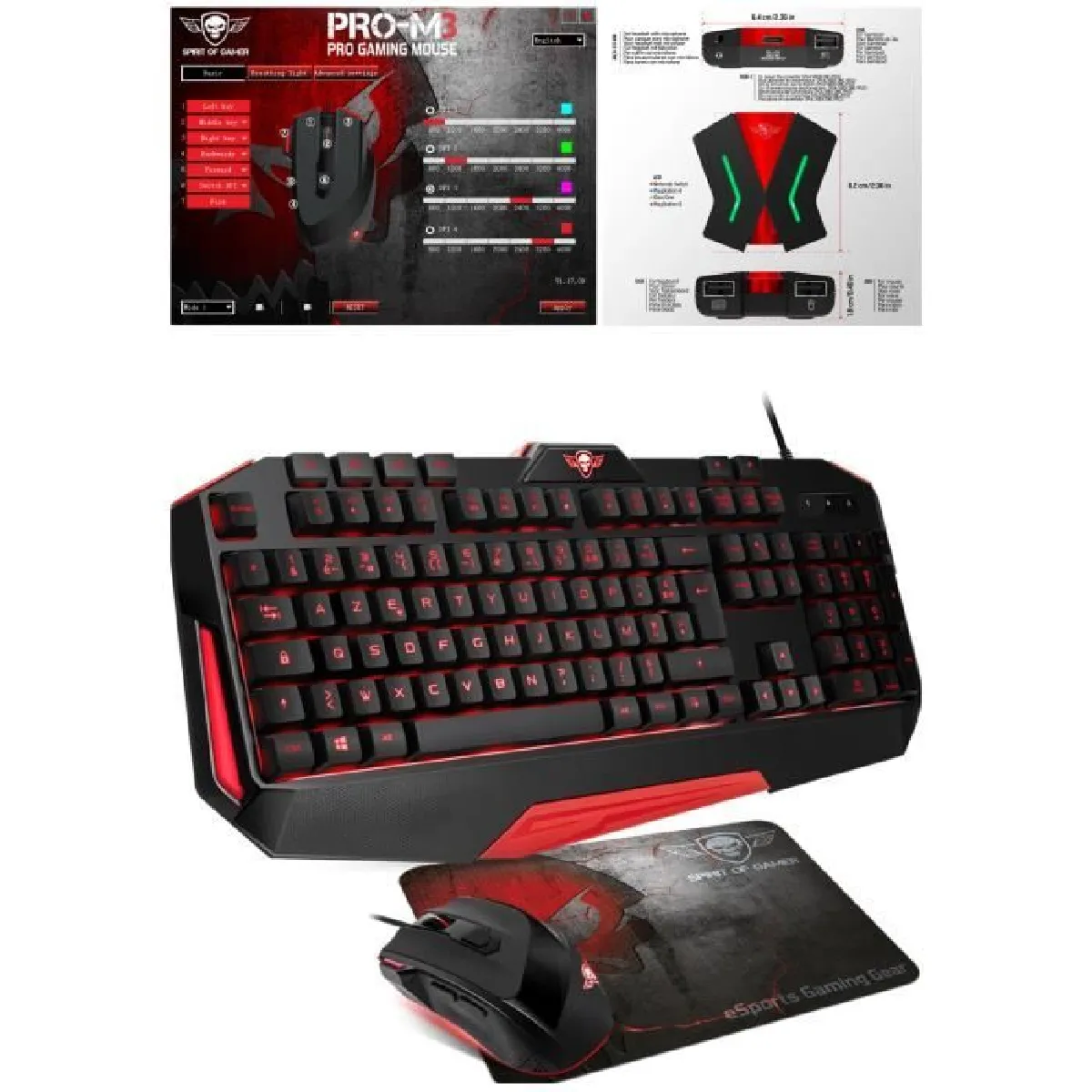 Pack GAMER PRO-ULTIMATE MK3 SOURIS RGB + CLAVIER RGB + TAPIS SOURIS RGB + CROSSGAME 2 NINTENDO SWITCH / PS4 XBOX ONE