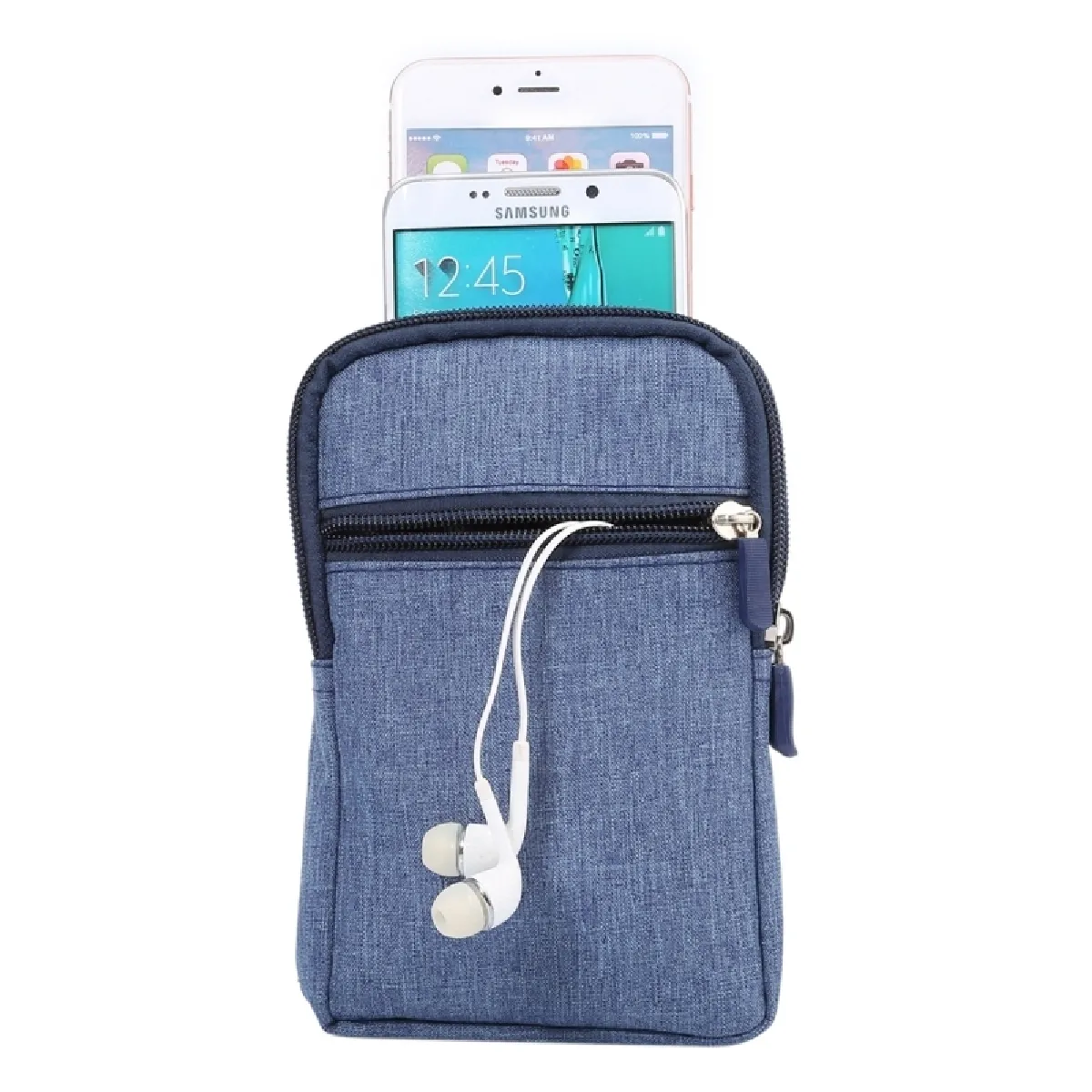 Housse Étui bleu foncé pour Samsung Galaxy Note 8 & S7 Edge / iPhone X & 7 & 7 Plus & 6 Plus & 6s Plus / Huawei Mate 8, taille: 18,0 x 11,0 x 2,5 cm Universel Jeans Leisure Style en cuir / sac de taille