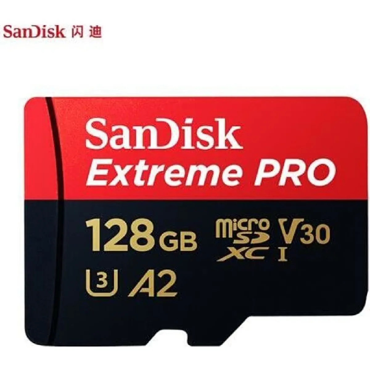 SanDisk - MEMOIRE FLASH ,Carte Mémoire Extreme PRO 128 Go + Adaptateur SD jusqu'à 100 Mo-s, Classe 10, C10, U3, V30,A1 - Gris