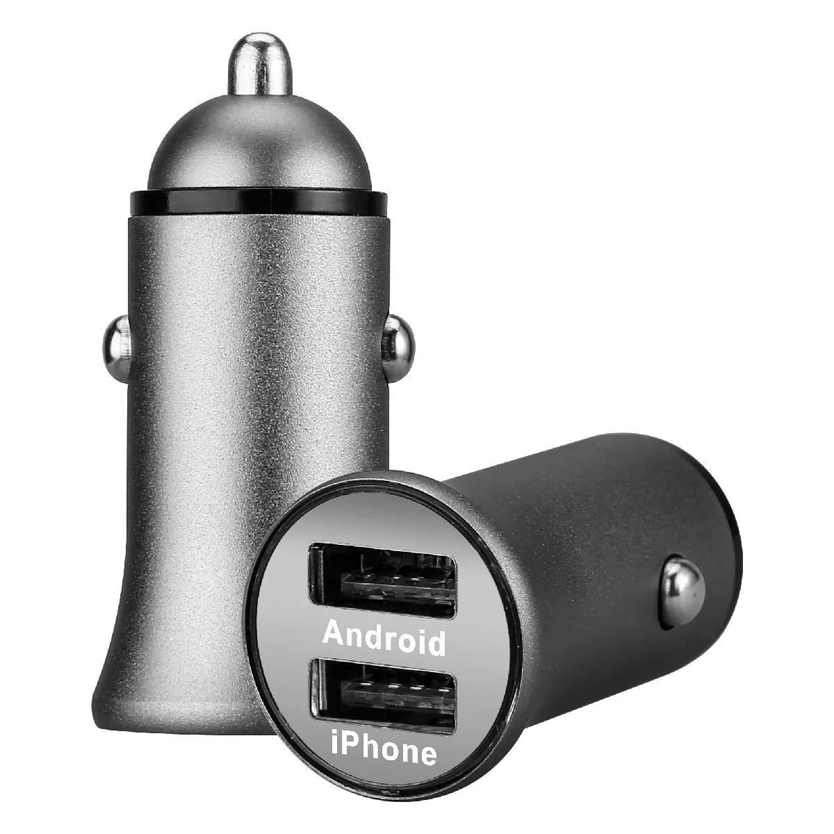 Double Adaptateur Metal Allume Cigare USB pour Smartphone HUAWEI P30 Pro Prise Double 2 Ports Voiture Chargeur