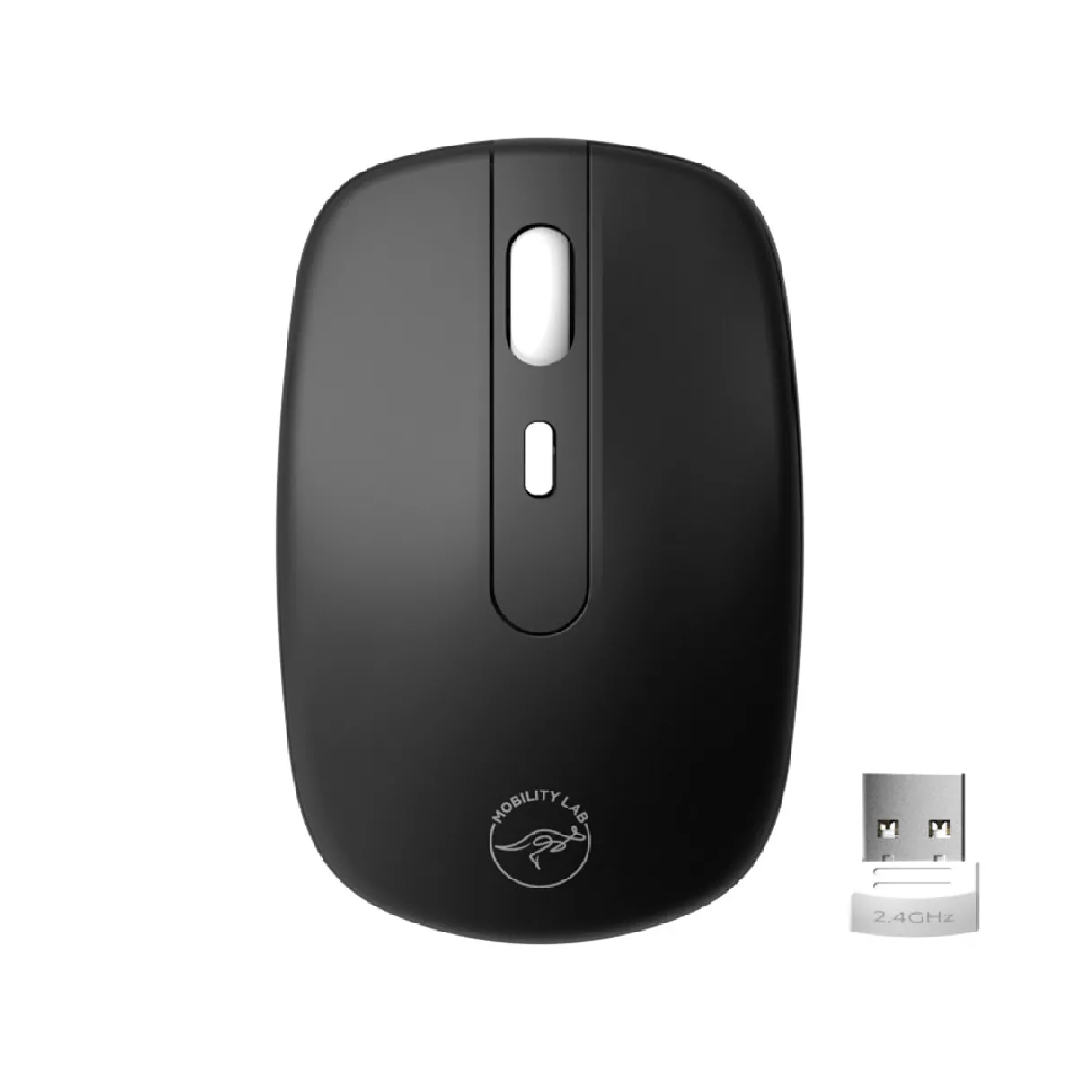 MOBILITY LAB - Souris sans fil RUBBA 2.4Ghz WINDOWS pour PC HP OMEN (NOIR)