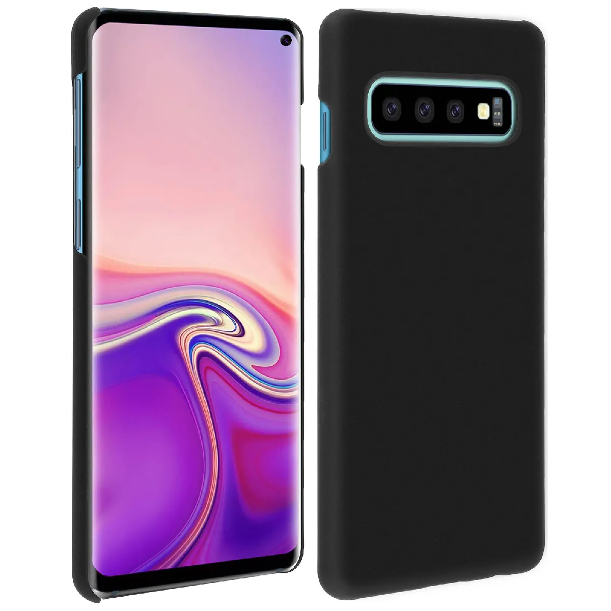 Coque Samsung Galaxy S10 Antichoc Rigide Soft Touch Résistant Noir Mat