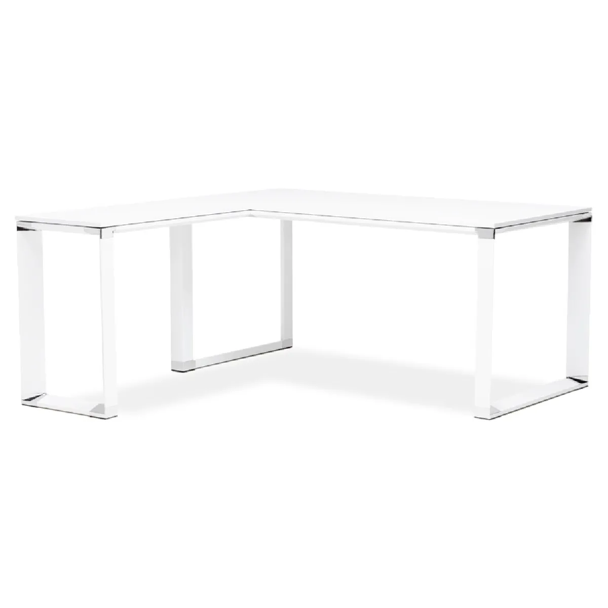 Bureau d'angle design 'XLINE' en bois blanc (angle au choix) - 160 cm