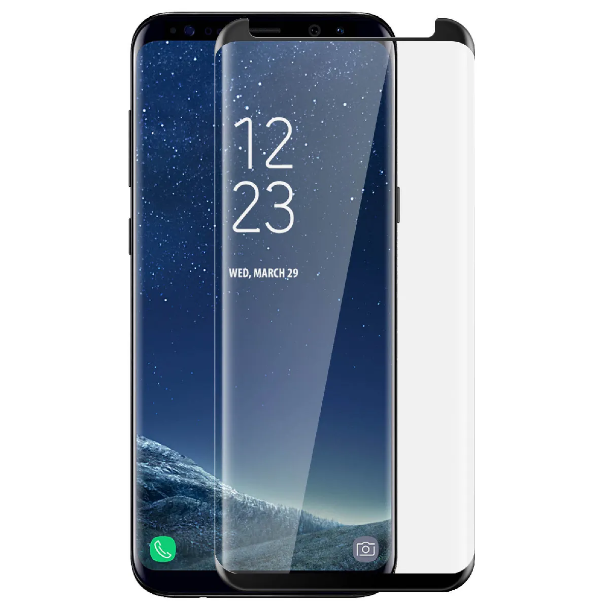 Film verre trempé bords incurvés Samsung Galaxy S8 Plus - Contour Noir