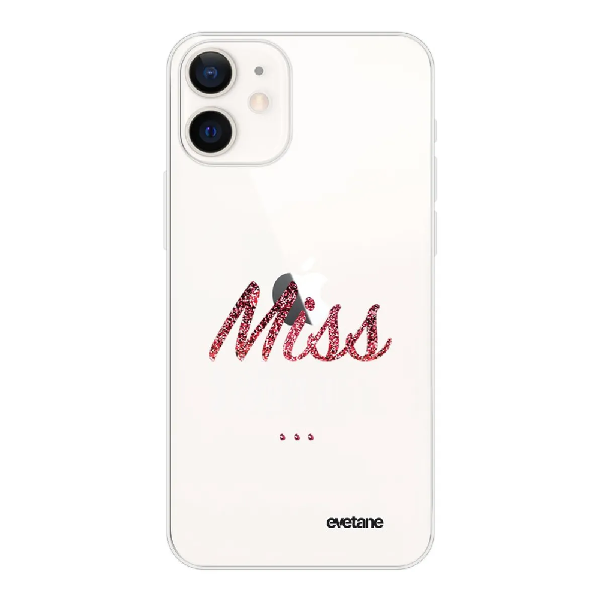 Coque iPhone 12 mini souple transparente Miss Boudeuse Motif Ecriture Tendance Evetane