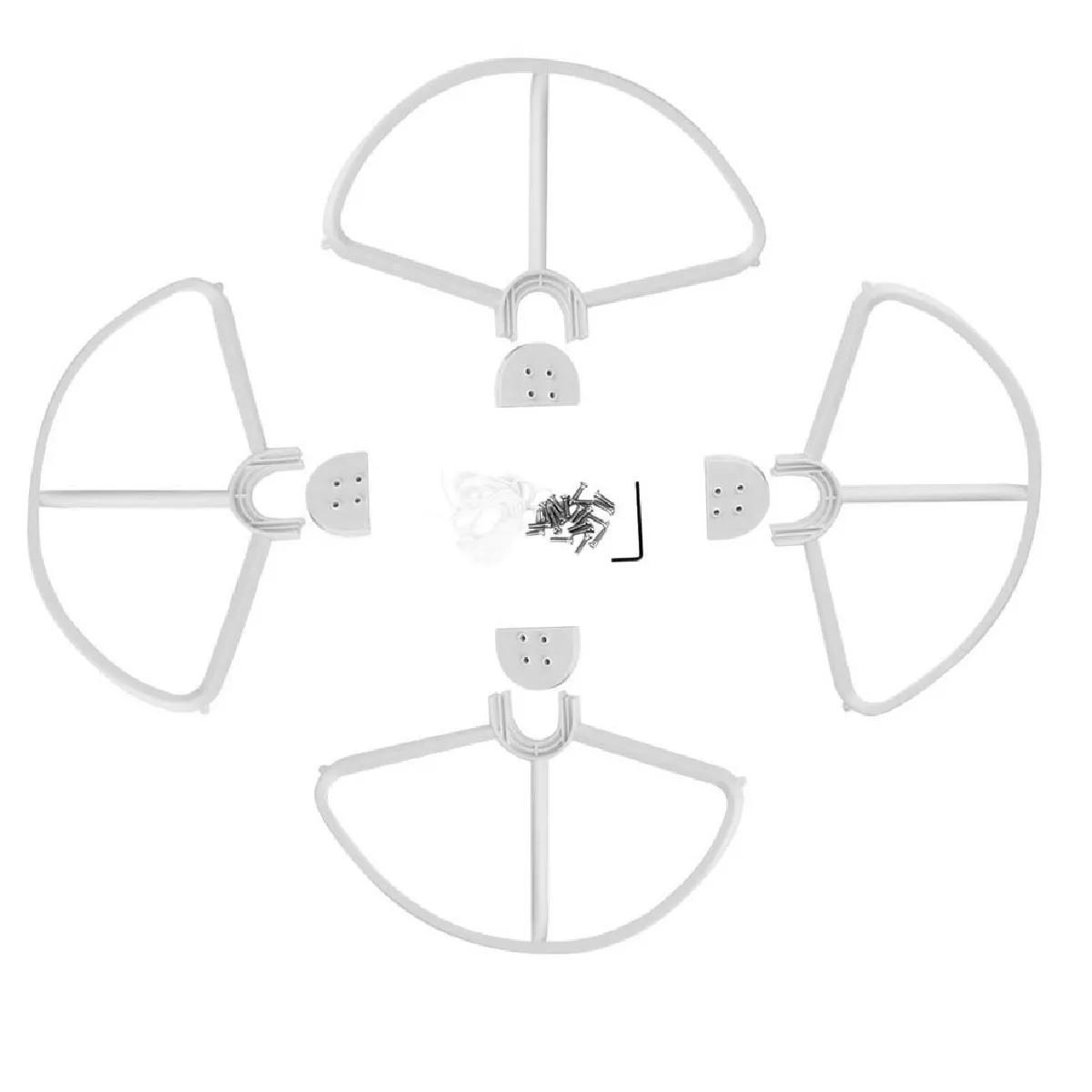 vhbw pack de protection plastique blanc pour drone multicopter quadrocopter DJI Phantom 2, 2 Vision, 2 Vision + plus, 3 Advanced, 3 Professional, FC40