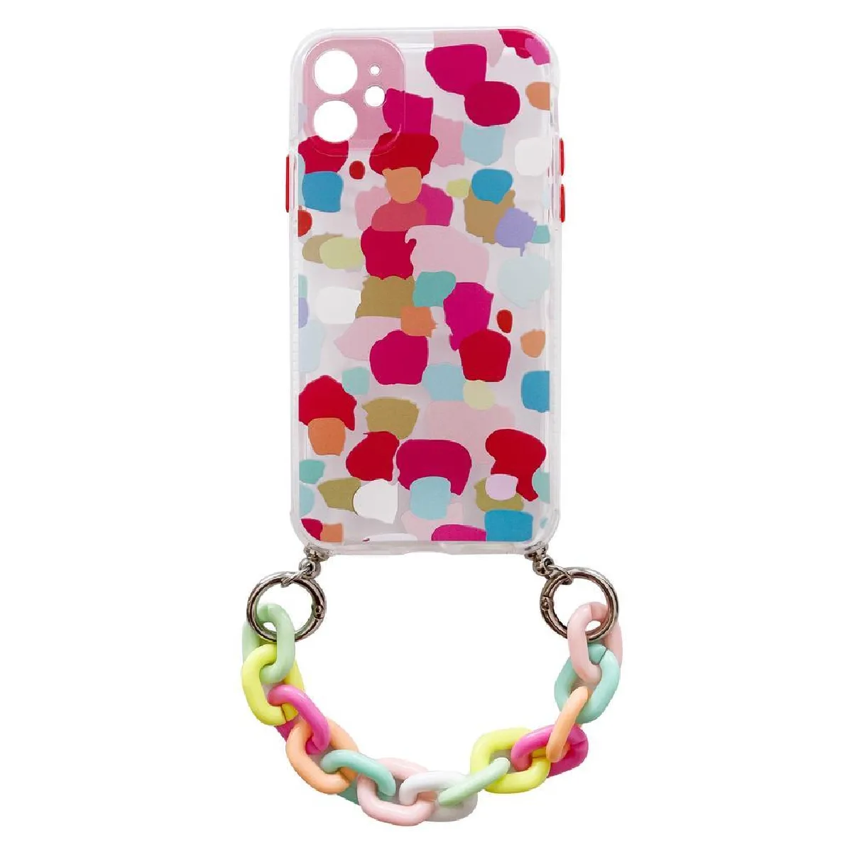 housse de protection elastique souple en gel couleur chain coque avec un pendentif chaine pour xiaomi redmi note 10 / redmi note 10s multicolore (2)