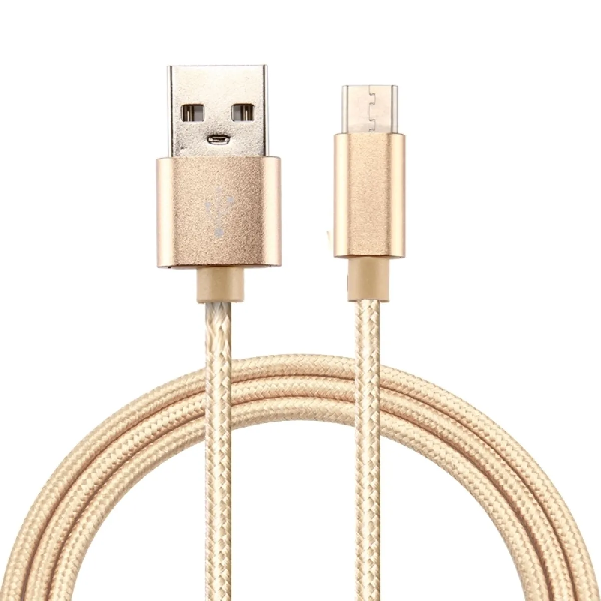 Câble or pour Samsung Galaxy S8 et S8 + / LG G6 / Huawei P10 P10 Plus / Oneplus 5 / Xiaomi Mi6 Max 2 / autres Smartphones Tricot Texture USB vers USB-C / Type-C de chargement de synchronisation de données, longueur de câble: 50cm,