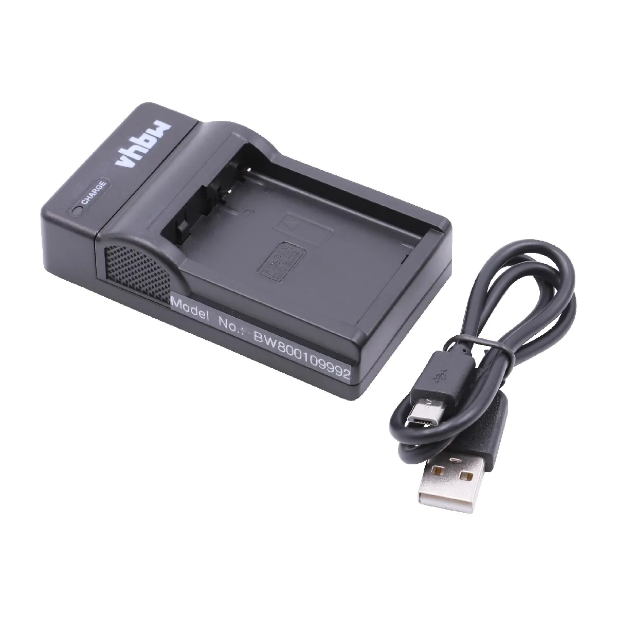 vhbw chargeur Micro USB avec câble pour caméra Panasonic Lumix DMC-FZ1000, DMC-FZ200, DMC-G5, DMC-G5K, DMC-G5W, DMC-G5X, DMC-G6, DMC-G6H, DMC-G6K