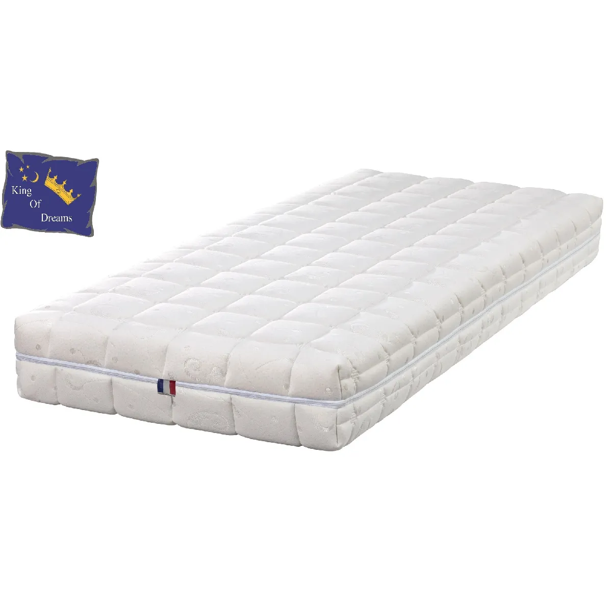 Matelas 160x200 avec Latex Naturel Spécial Sommiers Articulés 80 Kg/m3 DEHOUSSABLE - 21 cm - Soutien Souple Natural