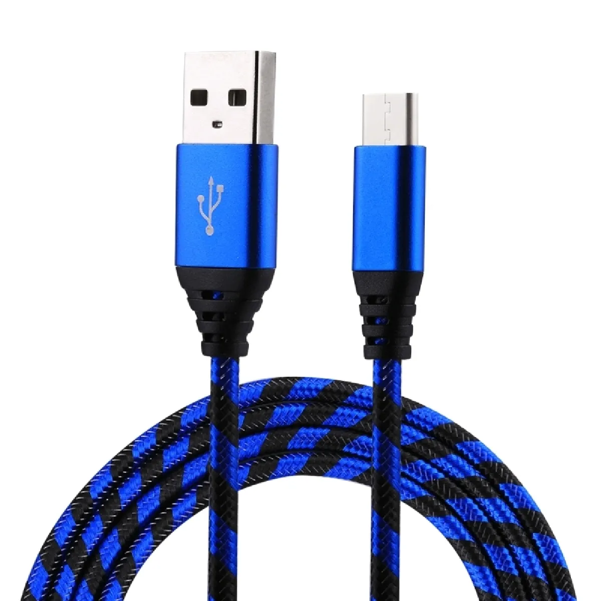 Câble bleu pour Samsung Galaxy S8 et S8 + / LG G6 / Huawei P10 P10 Plus / Oneplus 5 / Xiaomi Mi6 Max 2 autres Smartphones 1m USB vers USB-C / Type-C Nylon Weave de synchronisation de données de style de