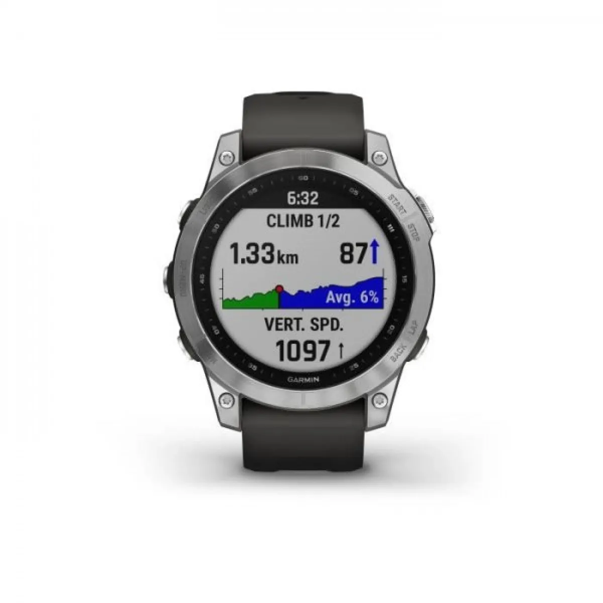 Montre GPS connectée - GARMIN - Fenix 7 - Argent avec bracelet gris