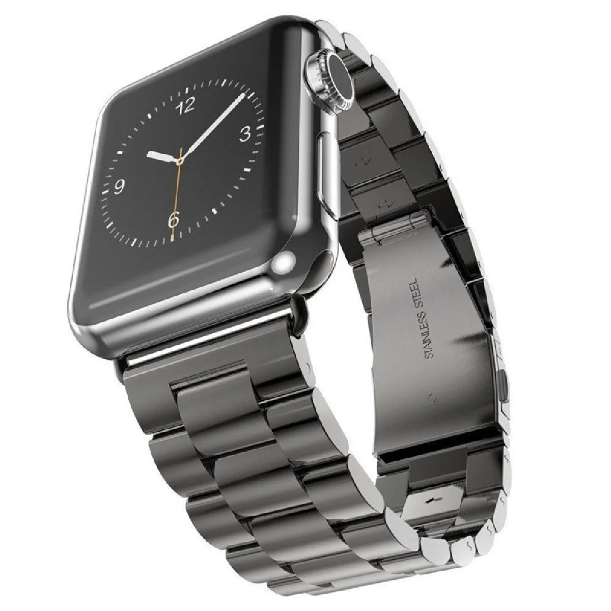 Bracelet Acier Stainless Lux + Outil - Apple Watch Serie 4 - 44mm - Noir