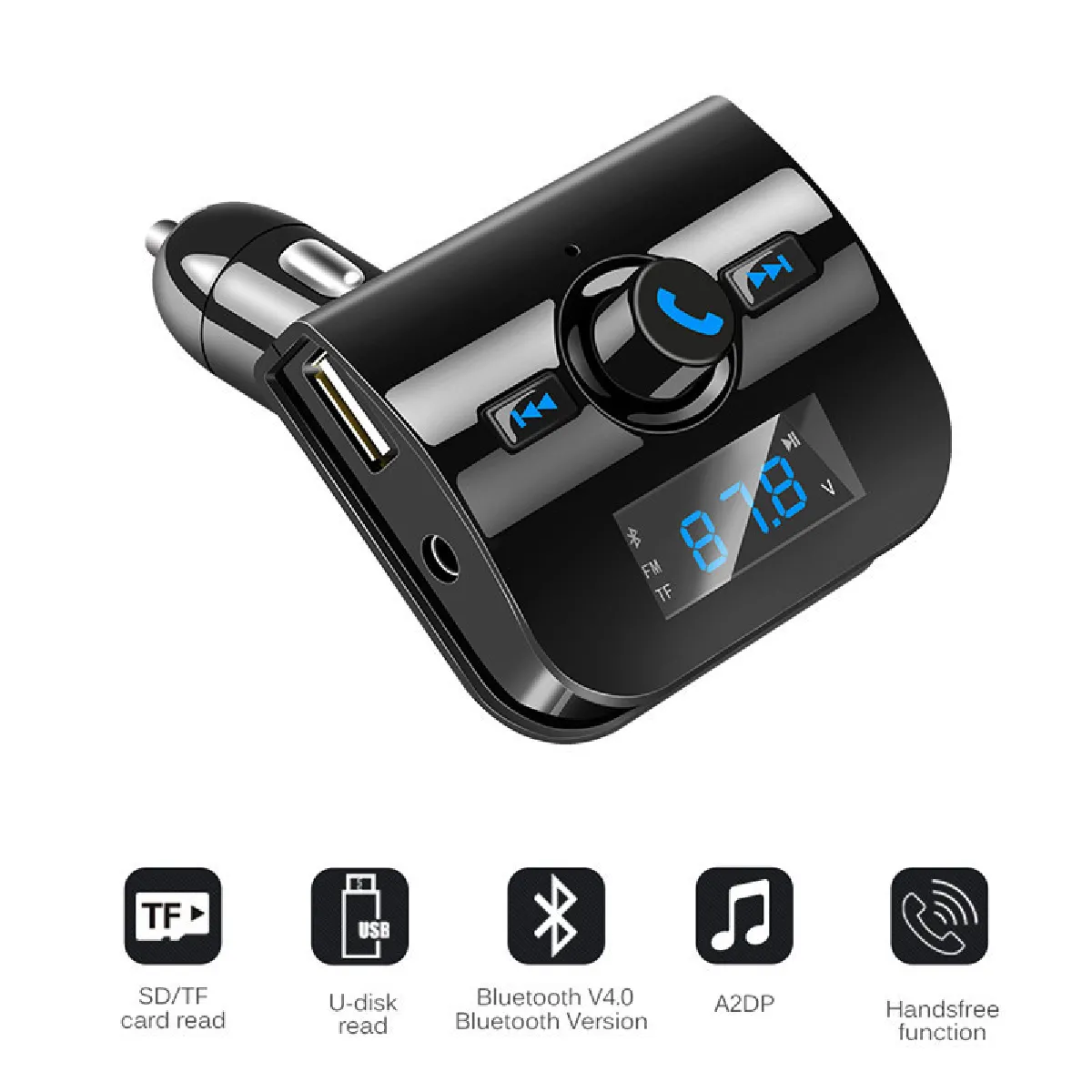 Transmetteur Bluetooth FM MP3 pour SAMSUNG Galaxy A20 Smartphone Voiture Lecteur Kit main libre Sans Fil Musique Adaptateur A