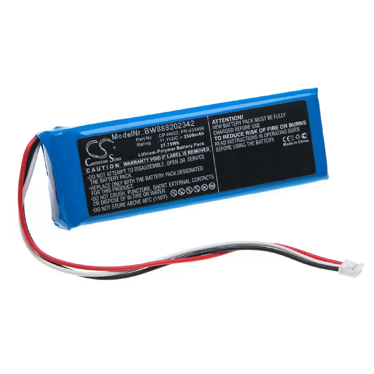 vhbw Batterie remplacement pour Harman / Kardon CP-HK02, PR-633496 pour enceinte, haut-parleurs (2500mAh, 11,1V, Li-polymère)